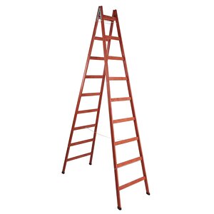 9 Basamakli Çi̇ft Çikişli Ahşap Merdi̇ven (yüksekli̇k 2.90 Mt)
