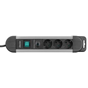 Swapp Spgks03 1.5m 3g1.5mm2 900 Joule 3-lü Akım Kor. Gri Priz Çoklayıcı