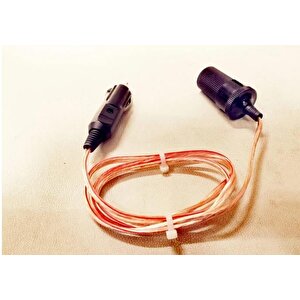 12 Ve 24 Volt Uyumlu Araç  Çakmaklık Uzatma Kablosu - 1 Metre