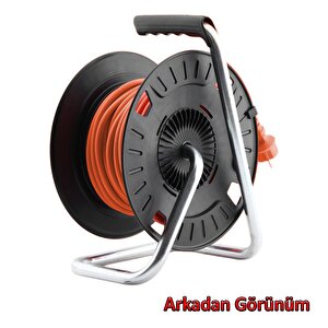 Seyyar Plastik Makaralı Monofaze Uzatma Kablosu 3x2.5 Mm 20 Metre Cca Alüminyum Alaşım Kablo 4 Priz