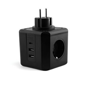 Çocuk Termal Kısa Devre Akım Korumalı 3 Prizli 2 Usb + 1 Type-c Topraklı Golyat Grup Şarj Fiş Priz