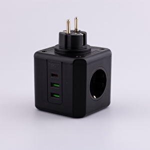 Çocuk Termal Kısa Devre Akım Korumalı 3 Prizli 2 Usb + 1 Type-c Topraklı Golyat Grup Şarj Fiş Priz