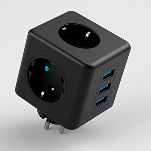 Çocuk Termal Kısa Devre Akım Korumalı 3 Prizli 2 Usb + 1 Type-c Topraklı Golyat Grup Şarj Fiş Priz
