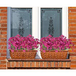 12li Set Yapay Çiçek Sazlı Mine Fuşya Renk 5 Dallı 33cm