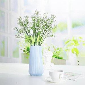 Uzun Dal Yapay Çiçek Plastik Beyaz Cipso 4dallı 63cm