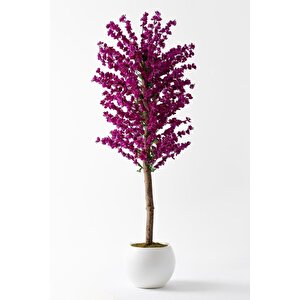 Yapay Bahar Dalı Ağacı Mor 180 Cm 81 Dal Plastik Küre Saksı
