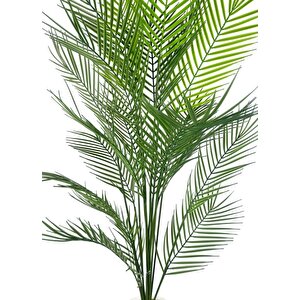 Yapay Ağaç 20 Yaprak Palmiye Ağacı Beyaz Küre Saksıda 130*60cm