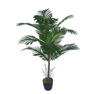 Yapay Ağaç Palmiye 12yaprak Areka Ağacı Siyah Saksıda Tek Gövdeli 120*70cm