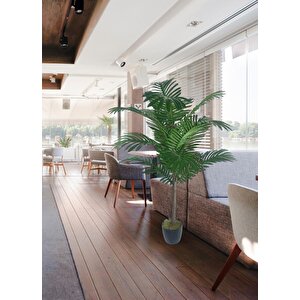 Yapay Ağaç Palmiye 12yaprak Areka Ağacı Siyah Saksıda Tek Gövdeli 120*70cm