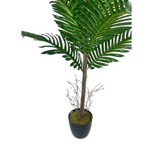 Yapay Ağaç Palmiye 12yaprak Areka Ağacı Siyah Saksıda Tek Gövdeli 120*70cm