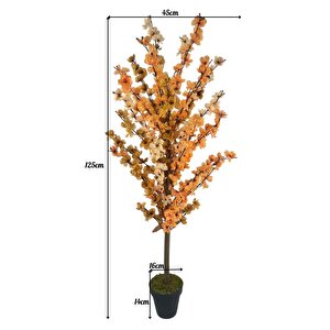 Yapay Ağaç Pastel Soft Tonlar 3 Renk Japon Kiraz Çiçeği Bahardalı Ağacı Sakura Çiçeği Çalılı 125cm