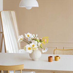 Yapay Çiçek Gelincik Çiçeği Beyaz Renk 3 Çiçek 1 Tomurcuk 59cm