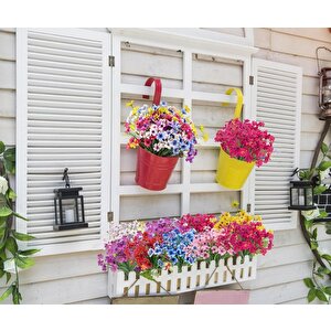 12li Set Yapay Çiçek Sazlı Mine Karışık Renk 5 Dallı 33cm