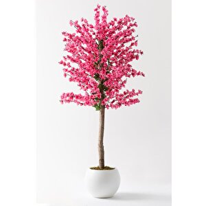Yapay Bahar Dalı Ağacı Pembe 180 Cm 81 Dal Plastik Küre Saksı