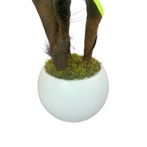 Yapay Ağacı Yukka Sarı Şeritli Draceena Ağacı Beyaz Küre Saksıda 100*50cm