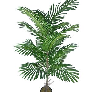 Yapay Ağaç Palmiye 16yaprak Areka Ağacı Siyah Saksıda Tek Gövdeli 150*70cm