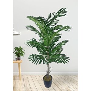 Yapay Ağaç Palmiye 16yaprak Areka Ağacı Siyah Saksıda Tek Gövdeli 150*70cm