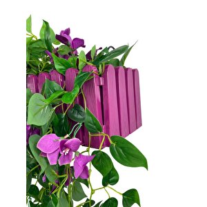 Yapay Çiçek Mor Begonvil Li Mor Çit Balkon Saksısı 55*35cm 70cm Sarkar