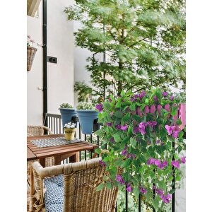 Yapay Çiçek Mor Begonvil Li Mor Çit Balkon Saksısı 55*35cm 70cm Sarkar