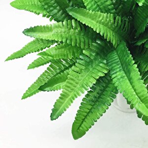 Yapay Çiçek Aşk Merdiveni Açık Yeşil Eğrelti Otu Bitkisi 24 Yaprak 55cm Yapay Bitki