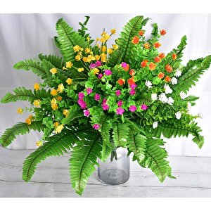 Yapay Çiçek Aşk Merdiveni Açık Yeşil Eğrelti Otu Bitkisi 24 Yaprak 55cm Yapay Bitki