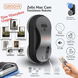 Groove Zelix Max Akıllı Cam Temizleme Silme Robotu +yapay Zeka Desteği+ultra Sessiz+akıllı Sensör