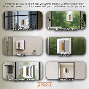 Groove Nexis Pro Akıllı Uygulama Kontrollü Cam Temizleme Silme Robotu +yapay Zeka Desteği+ultra Sessiz+akıllı Sensör+4 Ultrasonik