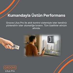 Groove Litus Pro Akıllı Uygulama Kontrollü Cam Temizleme Silme Robotu +yapay Zeka Desteği+ultra Sessiz+akıllı Sensör+4 Ultrasonik