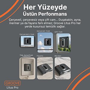 Groove Litus Pro Akıllı Uygulama Kontrollü Cam Temizleme Silme Robotu +yapay Zeka Desteği+ultra Sessiz+akıllı Sensör+4 Ultrasonik