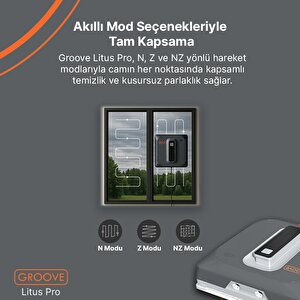 Groove Litus Pro Akıllı Uygulama Kontrollü Cam Temizleme Silme Robotu +yapay Zeka Desteği+ultra Sessiz+akıllı Sensör+4 Ultrasonik