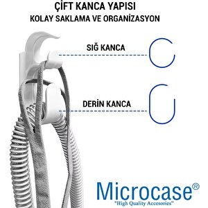 Microcase Sert Abs Plastik Güçlü Plastik Yapışkanlı Banyo Mutfak Eşya Havlu Leğen Askılığı 1 Adet - Al4993