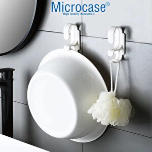 Microcase Sert Abs Plastik Güçlü Plastik Yapışkanlı Banyo Mutfak Eşya Havlu Leğen Askılığı 1 Adet - Al4993