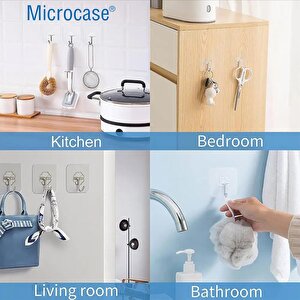 Microcase Güçlü Plastik  Yapışkanlı  Suya Dayanıklı Banyo Mutfak Eşya Havlu Vb.  Ürün Askılığı 3 Adet -şeffaf Al4266