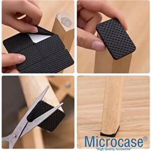 Microcase 24in1 Yapışkanlı Ses Gıcırdama Ve Çizik Önleyici Eşya Mobilya Ayak Pedi Seti Kare Tasarım - Al5008