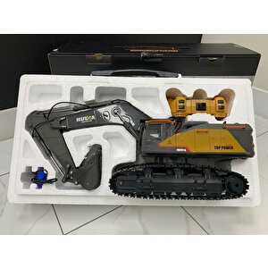 Huina 1592 1/14 Yüksek Kalite 22 Kanal Rc Model Metal Kepçeli Ekskavatör Kazıcı Uzaktan Kumandali Çok Fonksiyonlu İş Makinesi -2.4