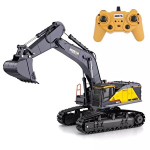 Huina 1592 1/14 Yüksek Kalite 22 Kanal Rc Model Metal Kepçeli Ekskavatör Kazıcı Uzaktan Kumandali Çok Fonksiyonlu İş Makinesi -2.4
