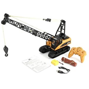 Huina 1572 1/14 15ch Yüksek Kalite Rc Model Ekskavatör Paletli Kancalı Vinç Uzaktan Kumandalı Metal İş Makinesi - 2.4g Sesli&işıkl