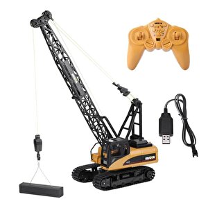 Huina 1572 1/14 15ch Yüksek Kalite Rc Model Ekskavatör Paletli Kancalı Vinç Uzaktan Kumandalı Metal İş Makinesi - 2.4g Sesli&işıkl