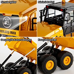 Huina 1553 1/16 Yüksek Kalite 11ch Rc Model Damperli Kamyon Uzaktan Kumandalı Çok Fonksiyonlu İş Makinesi -2.4g Sesli&işıklı