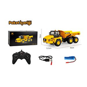 Huina 1553 1/16 Yüksek Kalite 11ch Rc Model Damperli Kamyon Uzaktan Kumandalı Çok Fonksiyonlu İş Makinesi -2.4g Sesli&işıklı