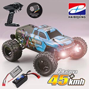 Haiboxing Rc 1/16 Ravage 45+ Km/h Sürat Uzaktan Kumandalı Rc Model Araba Rtr Elektrikli 4wd Brushless Fırçasız Offroad Truck (mavi