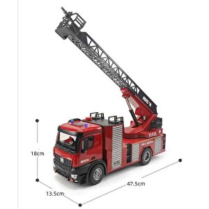 Huina 1561 1/14 22ch Yüksek Kalite Rc Model Uzaktan Kumandalı Merdivenli Yangın Söndürme İtfaiye Kamyonu İş Makinesi -su Püskürtme