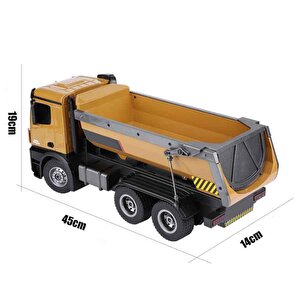 Huina 1573 1/14 Yüksek Kalite Rc Model Damperli Kamyon Uzaktan Kumandalı Metal İş Makinesi -10kg Yükleme Kapasiteli -2.4g Full Fon