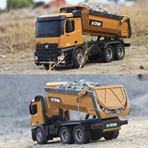 Huina 1573 1/14 Yüksek Kalite Rc Model Damperli Kamyon Uzaktan Kumandalı Metal İş Makinesi -10kg Yükleme Kapasiteli -2.4g Full Fon
