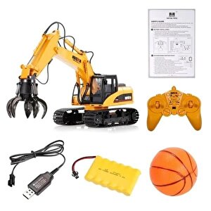 Huina 1571 1/14 Yüksek Kalite 15ch Rc Model Grabber Paletli Ekskavatör Kavrayıcı Kollu Uzaktan Kumandali İş Makinesi -2.4g Sesli&i