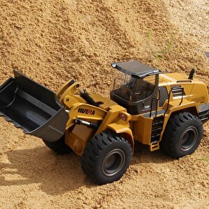 Huina 1583 1/14 10ch Full Metal Uzaktan Kumandalı Profesyonel Rc Model Wheel Loader Damper Dozer Kamyon İş Makinesi -6 Kg Ağirlik-