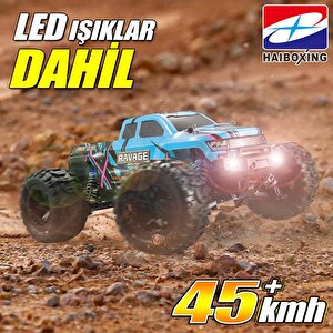 Haiboxing Rc 1/16 Ravage 45+ Km/h Sürat Uzaktan Kumandalı Rc Model Araba Rtr Elektrikli 4wd Brushless Fırçasız Offroad Truck (mavi