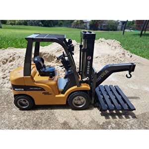 Huina 1577 1/10 Yüksek Kalite Rc Model Forklift Vinç Uzaktan Kumandalı Metal İş Makinası - 2.4g 8 Kanal Full Fonksiyon Sesli Ve Iş