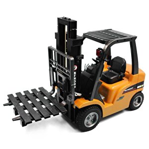 Huina 1577 1/10 Yüksek Kalite Rc Model Forklift Vinç Uzaktan Kumandalı Metal İş Makinası - 2.4g 8 Kanal Full Fonksiyon Sesli Ve Iş