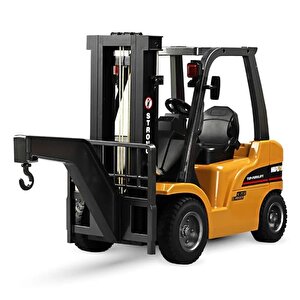 Huina 1577 1/10 Yüksek Kalite Rc Model Forklift Vinç Uzaktan Kumandalı Metal İş Makinası - 2.4g 8 Kanal Full Fonksiyon Sesli Ve Iş